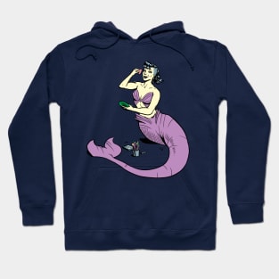 Mermaid putting on make-up Hoodie